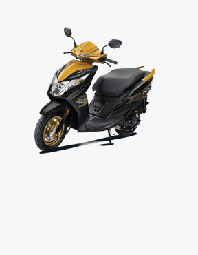Available Dazzle Yellow Honda Dio OBD2 at reasonable price exclusively at Rushabh Honda, Nashik. Best Two wheeler Honda Dealers for years.