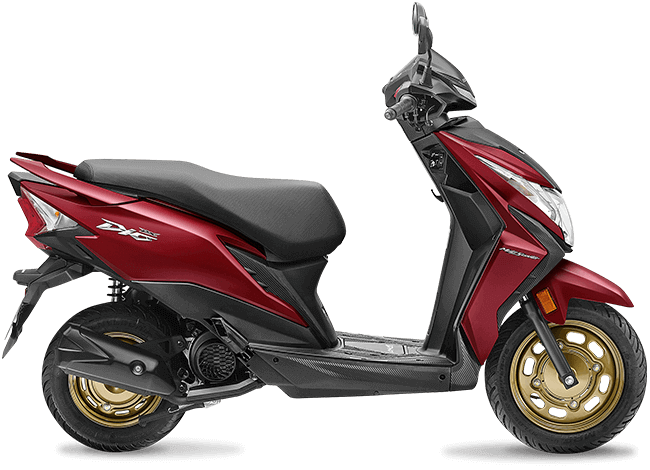 Checkout Red Metallic Honda Dio OBD2 at reasonable price exclusively at Rushabh Honda, Nashik. Best Two wheeler Honda Dealers for years.