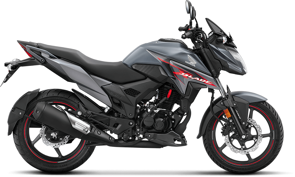 Available Pearl Igneous Black Honda X Blade at reasonable price exclusively at Rushabh Honda, Nashik. Best Two wheeler Honda Dealers for years.
